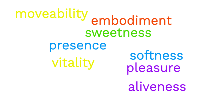 pleasure words cloud | Sheri Cohen Feldenkrais